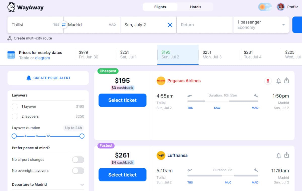 WayAway: How to Get Cashback on Flights, Hotels & Tours 1 WayAway: How to Get Cashback on Flights, Hotels & Tours 1